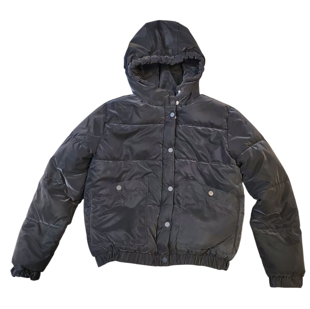 Urban Republic Girls Puffer Jacket Black Hood Lined Size M 10/12